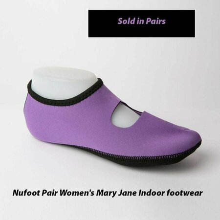 NUFOOT Indoor Footwear, Mary Jane, Purple, Medium 1018